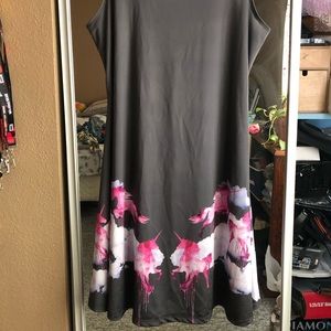 Gray w pink unicorns dress, size 4X